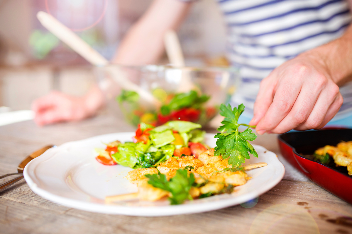 Delicious healthy meal prepared with practical ingredients