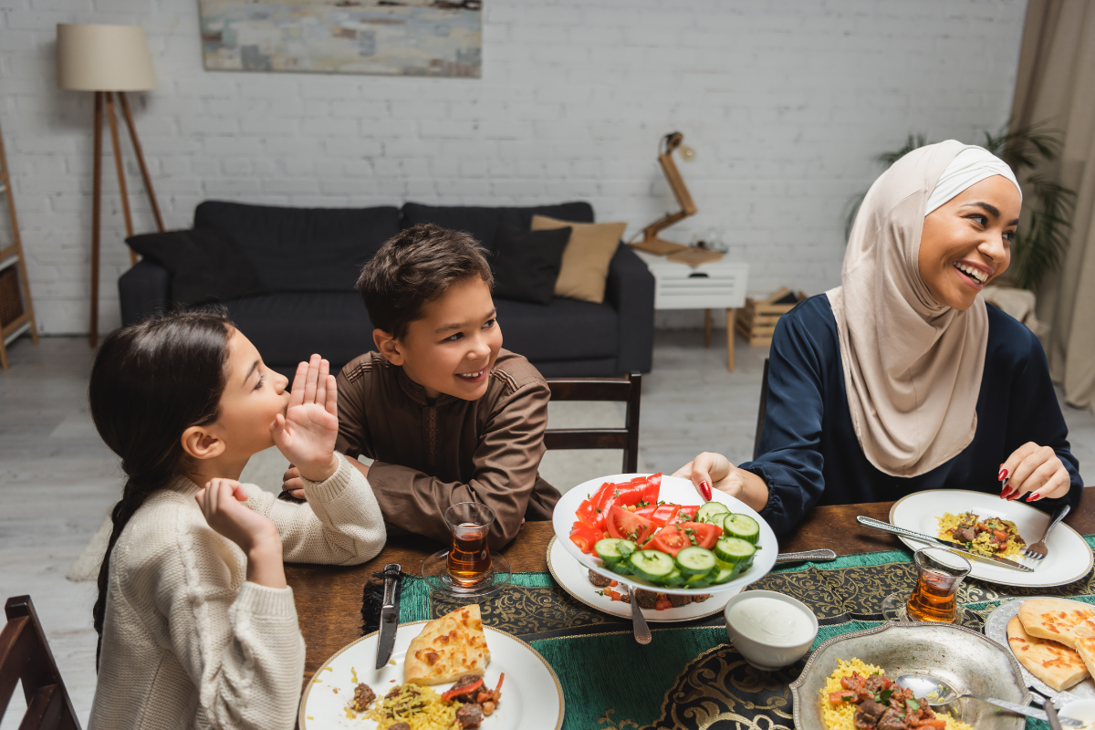 Balanced healthier family meal