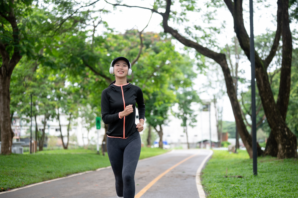 Woman jogging outdoors for exercise