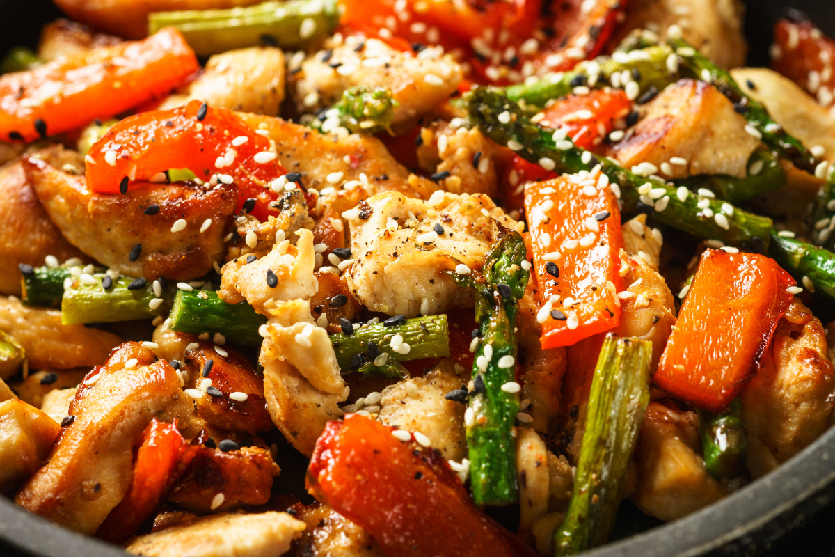 Ginger Chicken with Vegetables in a light savoury sauce