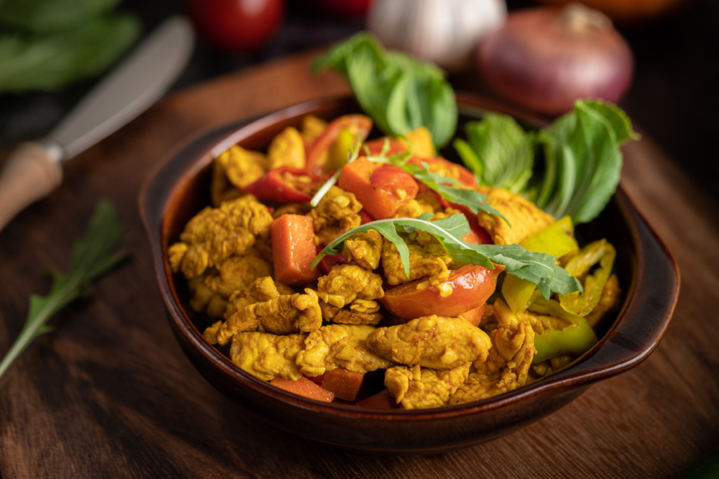 Healthy Curry Chicken with tender chicken, potatoes and vegetables