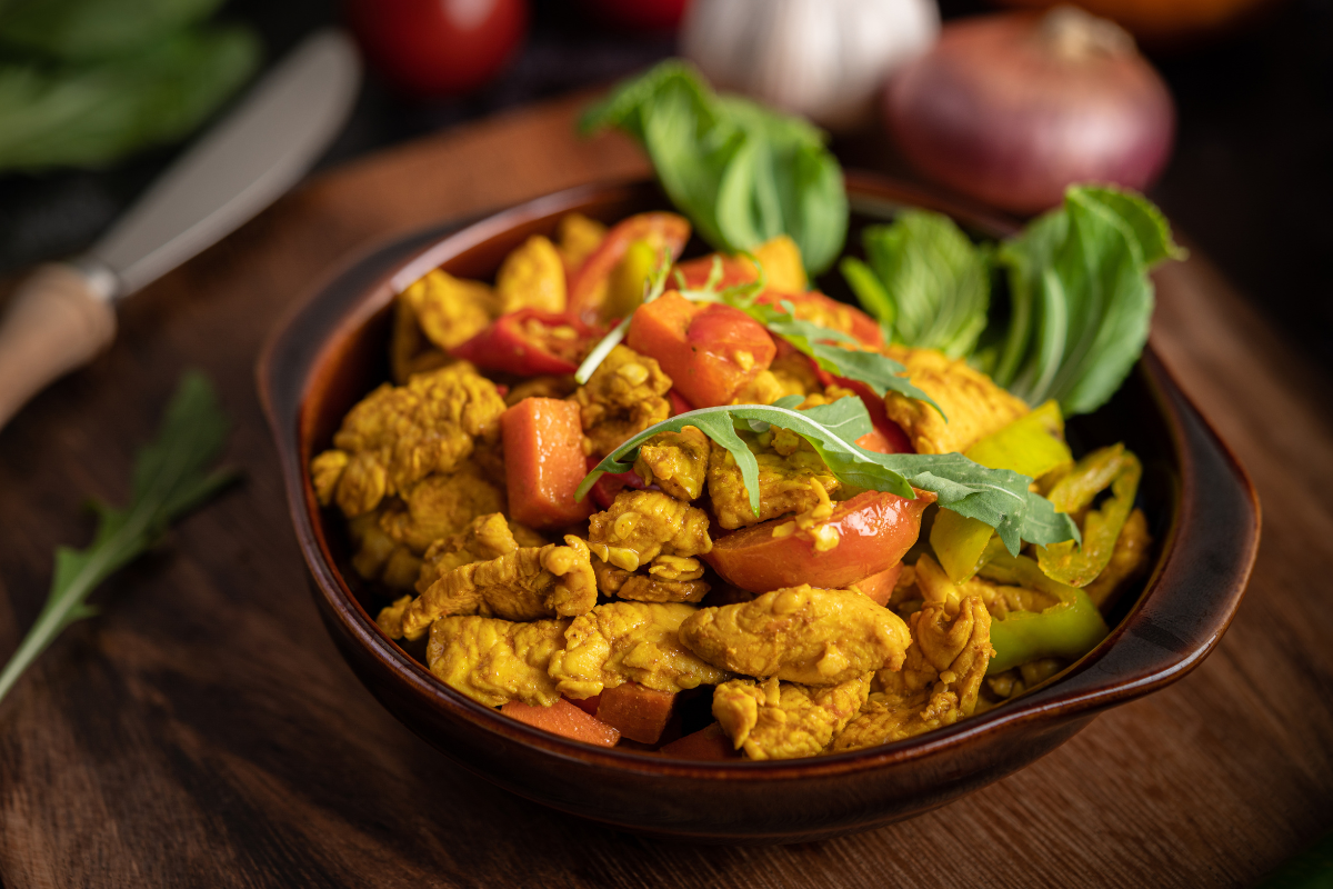 Healthy Curry Chicken with tender chicken, potatoes and vegetables