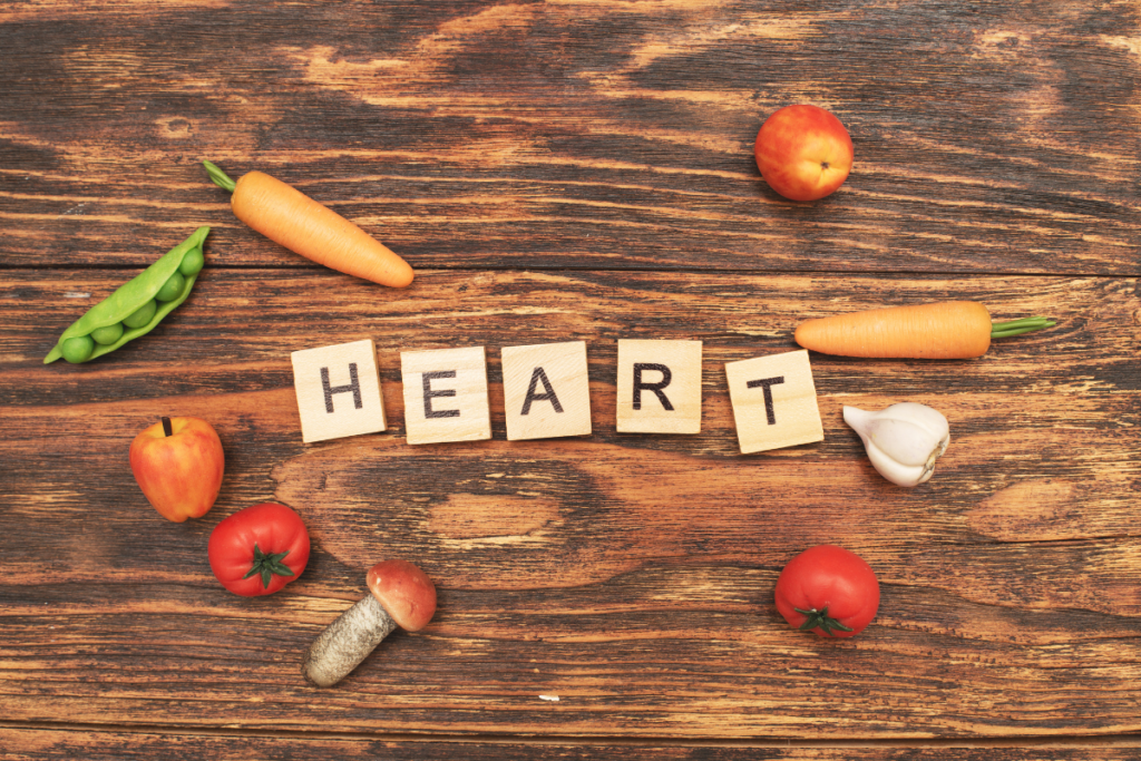 Heart-healthy vegetables representing nutrition and high blood pressure prevention