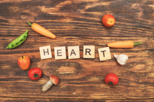 Heart-healthy vegetables representing nutrition and high blood pressure prevention