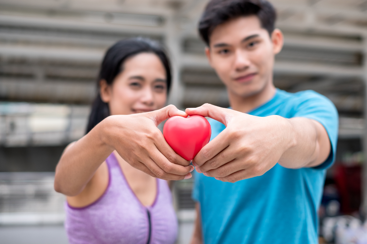 Adults exercising outdoors as part of a physically active and healthy lifestyle