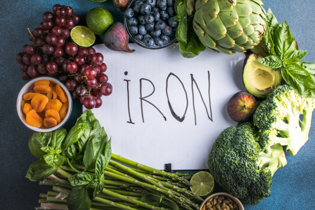 Iron-rich foods representing dietary sources of iron for healthy blood and overall health