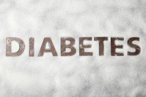 Diabetes text representing blood sugar health and prediabetes awareness