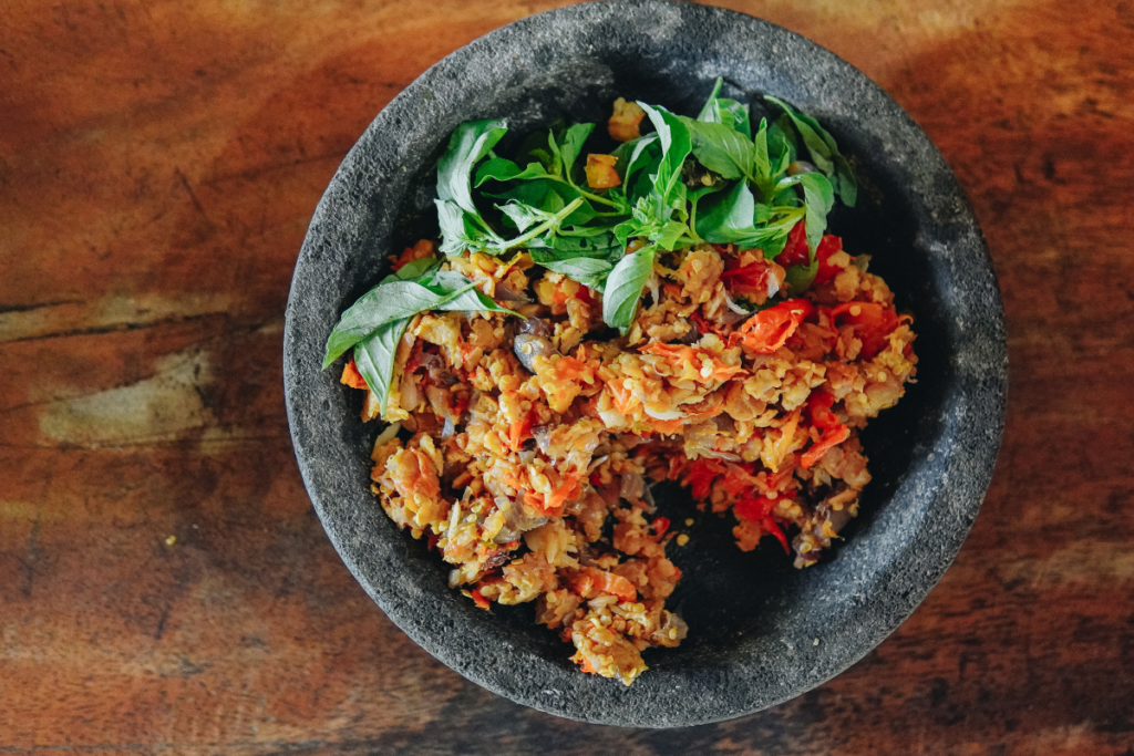 Tempeh Sambal with Vegetables in a lighter chilli sauce