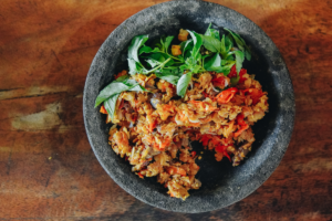 Tempeh Sambal with Vegetables in a lighter chilli sauce