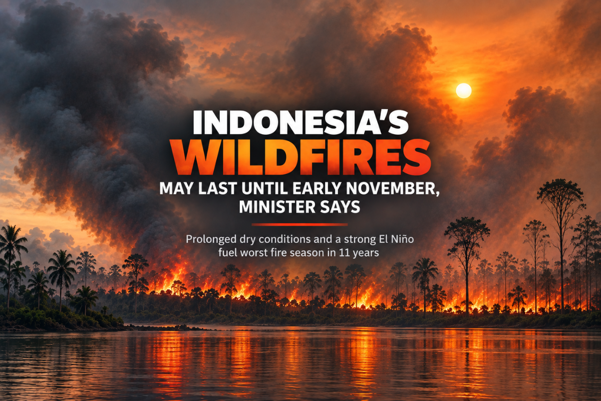 Indonesia wildfires burning through forest as smoke rises during the 2026 fire season