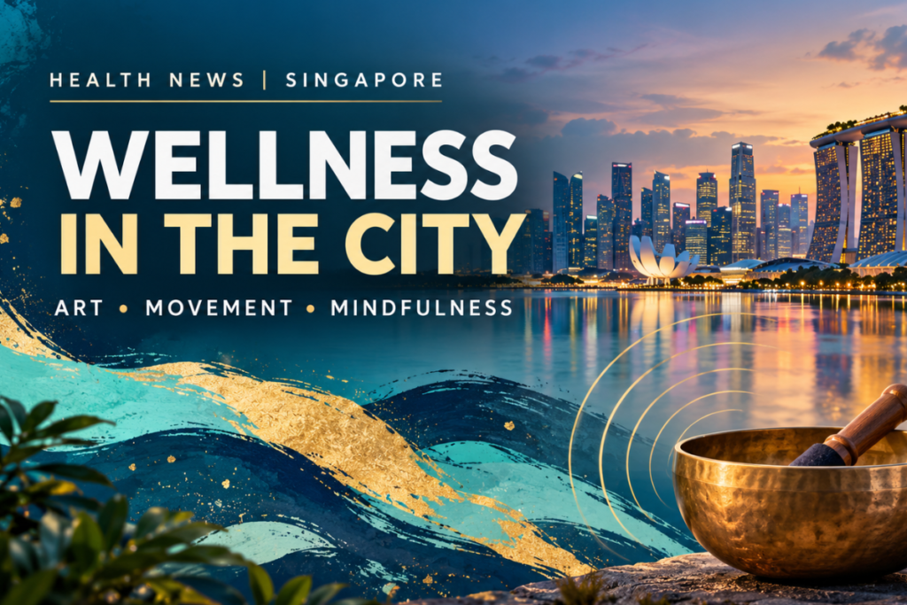 Wellness in the City 2026 Singapore event featuring sound baths, reflective art and drumming fitness.